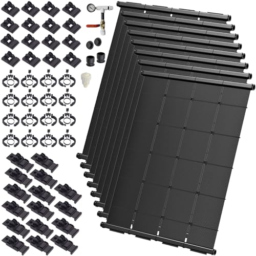 SolarPoolSupply DIY Solar Pool Heater Kit with High-Wind Security & Freeze Resistance, (8) 4'x7.5' Panels