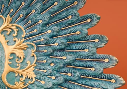 FENGSHUI-CAISHEN Pure Copper Peacock Statue Blue