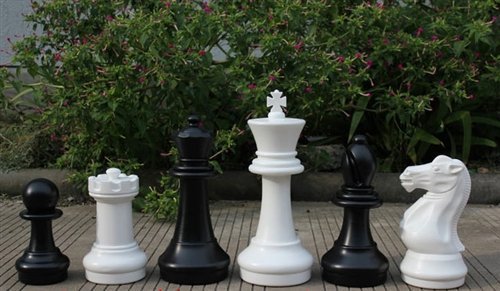 MegaChess 16 Inch Plastic Giant Chess Set with Roll-up Chessboard