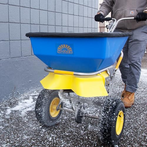 Spyker Winter Spreader Kit Ergo-Pro 100 Pound Ice Melt Spreader Blue