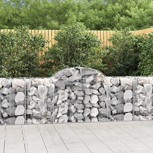Arched Gabion Baskets 4 pcs Galvanized Iron Plant Pots Self-Watering Indoor Outdoor Gardening