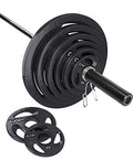 Cap Barbell 300 Lb Olympic Grip Plate Set with 7' Bar Gray