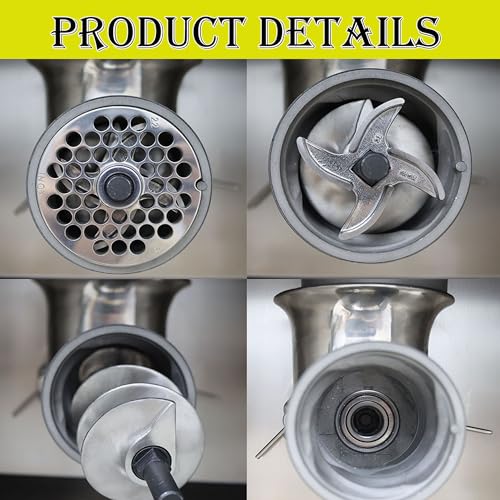 HQHAOTWU Electric Meat Grinder Stainless Steel Commercial 2200W Silver