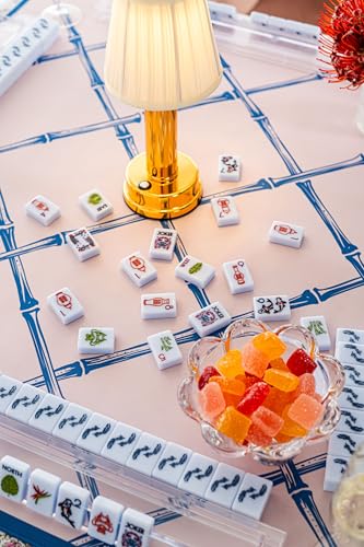 Southern Sparrow Chinoiserie Mahjong Tiles 160 Handpainted Breezy Blue