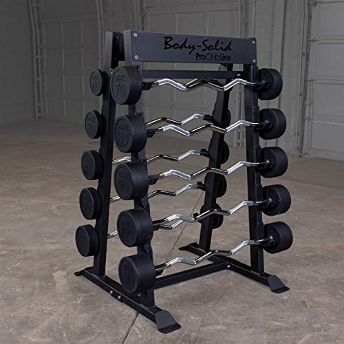 Body-Solid Pro Clubline SBBR100 Fixed Weight Barbell Rack Black