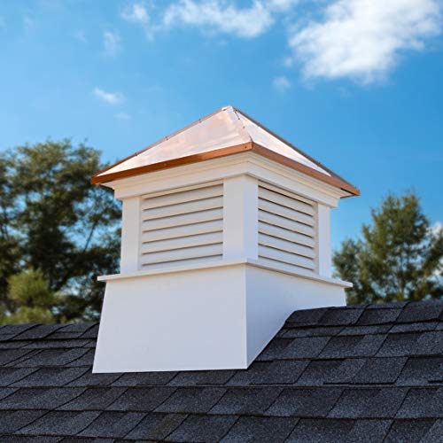 Good Directions Manchester Vinyl Cupola with Pure Copper Roof, 22"x27", White