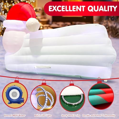 OZIS Giant Christmas Inflatable Santa Claus with LEDs Red