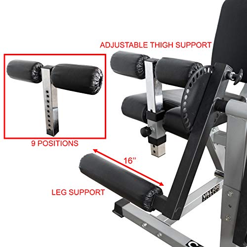 Valor Fitness Adjustable Leg Curl Extension Machine Grey CC-4