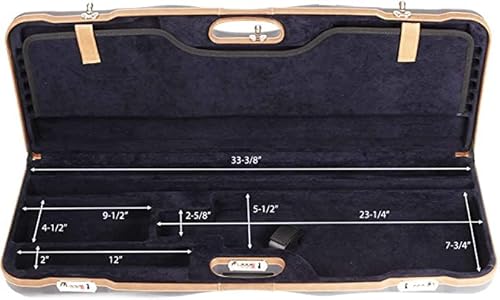 Negrini OU Deluxe Skeet Single Shotgun Case + Tube Set Navy/Tobacco Leather/Navy