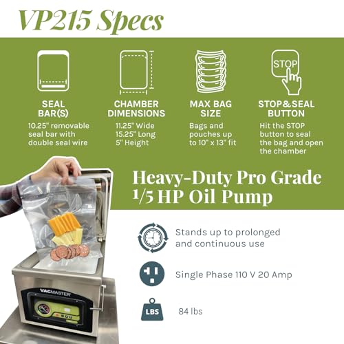 Vacmaster VP215 Chamber Vacuum Sealer Stainless Steel Silver