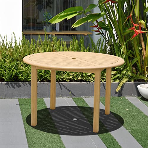 Amazonia Arizona 5 Piece Round Eucalyptus Patio Dining Set Teak Finish