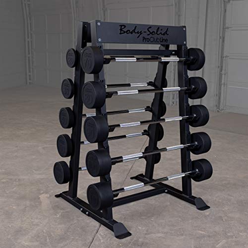 Body-Solid Pro Clubline SBBR100 Fixed Weight Barbell Rack Black