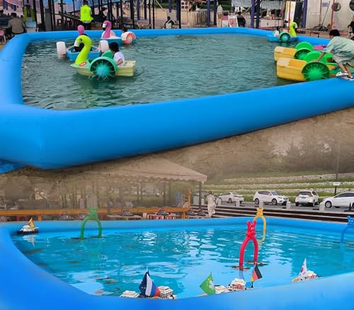 INTSUPERMAI Blue Inflatable Above Ground Pool 26.2×26.2×2ft with 110V Blower