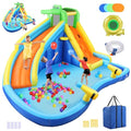 AKEYDIY Inflatable Water Slide Bounce House with Splash Pool Castle Theme