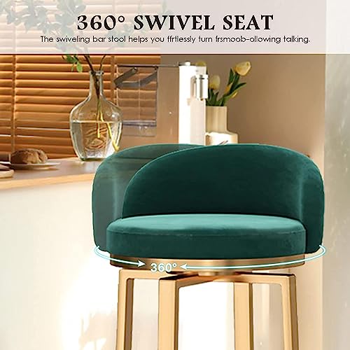 IPSU Swivel Bar Stools Set of 4 Green