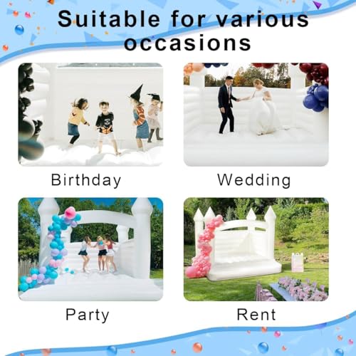 Hmtaolife Inflatable White Bounce House with Air Blower