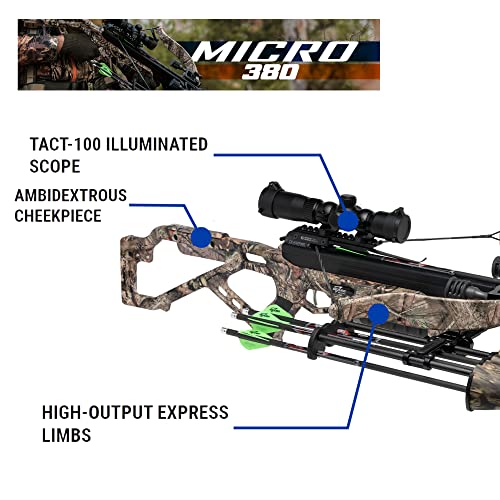 Excalibur Micro 380 Compact Hunting Crossbow Mossy Oak Break-Up Country w/Tact-100 Illum Scope