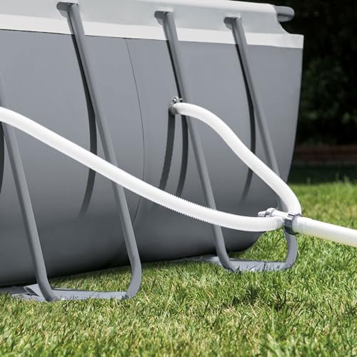Intex ZX100 Auto Pressure Side Pool Cleaner and Rectangular Ultra XTR Frame Swimming Pool White