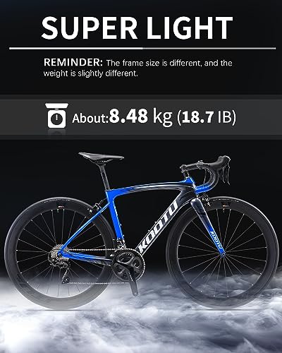 KOOTU Carbon Road Bike Lightweight Bicycle with Shimano 105 R7000 Groupset Black Red