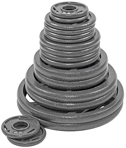 BalanceFrom Cast Iron Olympic 2-Inch Plate Weight Plate for Strength Training and Weightlifting, 280 LB Set (4x 2.5/5/10 + 2x 25/35/45LB) Color #4