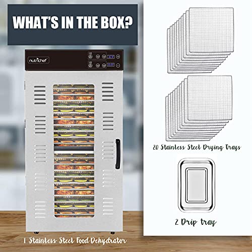 NutriChef Commercial Electric Food Dehydrator Stainless Steel