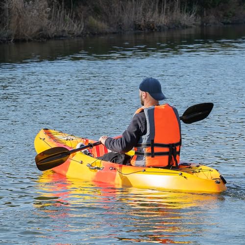 CuisinAid 9.4FT Sit-On-Top Fishing Kayak with Paddles Green Yellow
