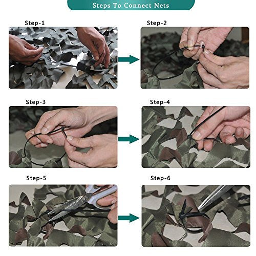NICEFISH Camo Net Military Camouflage Netting Desert Digital 10x20M (33x66ft)