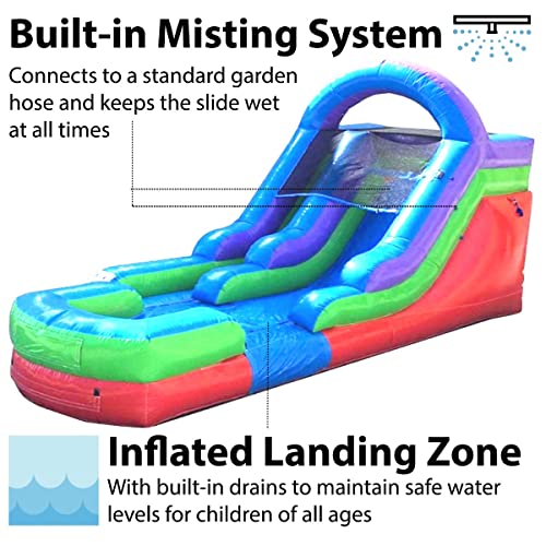 TentandTable Inflatable Water Slide Commercial Grade Retro Rainbow