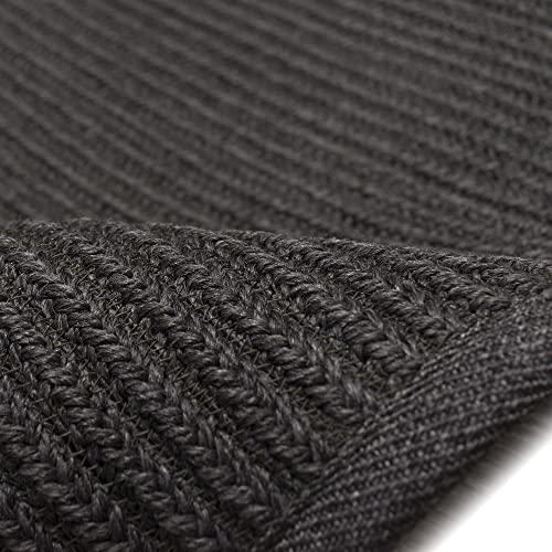 Liora Manne Calais Indoor/Outdoor Area Rug - Durable Power Loomed Casual Texture Solid Charcoal (5' x 7'6")