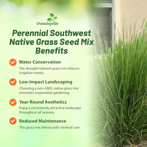 Outsidepride Southwest Native Grass Seed Mix 25 lbs Green