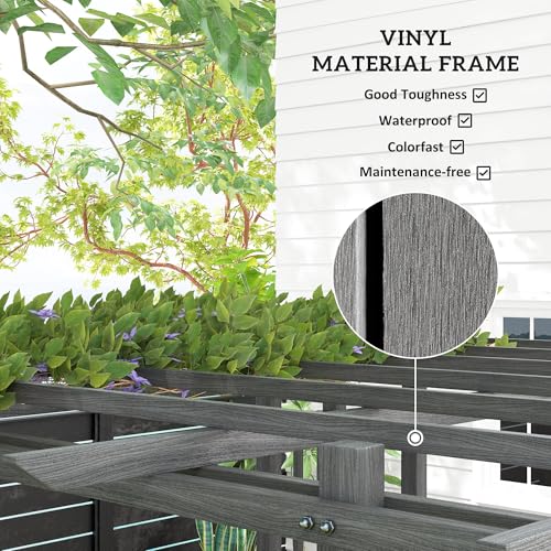 Outsunny 9' x 9' Vinyl Pergola Dark Gray