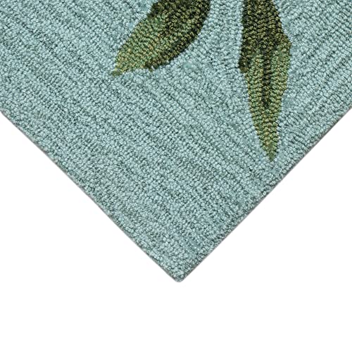 Liora Manne Aqua Ravella Birds on Branches Indoor/Outdoor Rug 8'3" x 11'6" Blue