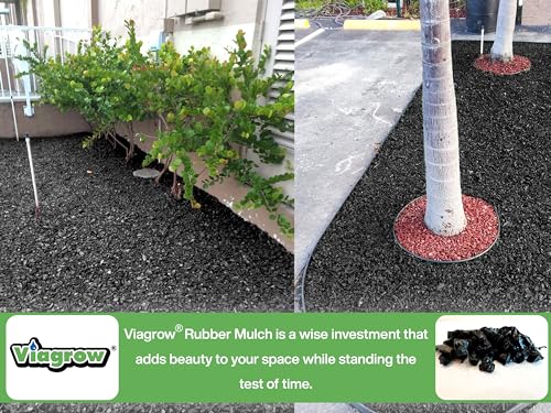 Viagrow Black Rubber Mulch for Playgrounds and Landscapes 75 cu. ft.