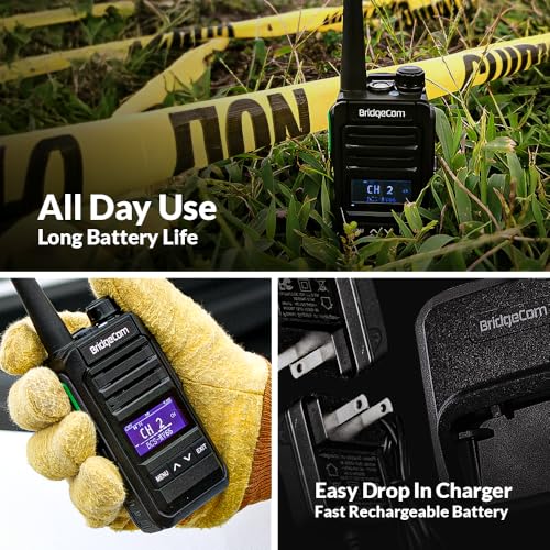 BridgeCom Systems MV-65 Rugged Waterproof Walkie Talkie Black - 24-Pack