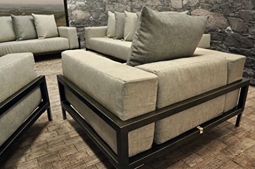 Solis Patio Nubis Deep Seated Loveseat Cream/Grey/Black/Silver/Natural/Gold