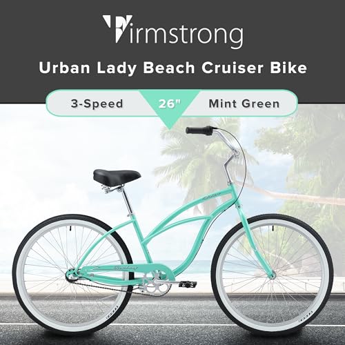 Firmstrong Urban Women's Beach Cruiser Bike Mint Green w/ Black Seat/Grips