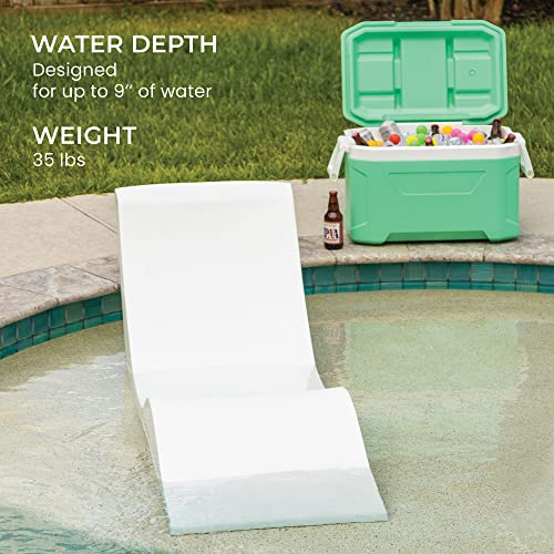 Aqua Chairs Aqua Outdoors In-Pool Chaise Set - 2 Chaises, 2 Headrest Pillows, 1 Side Table - Grey Granite