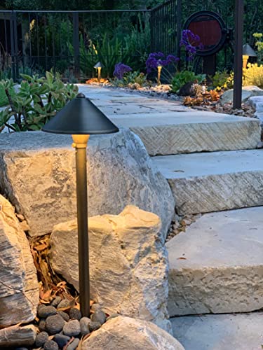 VOLT 15-Pack 12V Solid Brass Conehead Path Lights Bronze