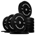 REP Bumper Plates for Strength and Conditioning Workouts and Weightlifting - 370 LB Set Black
