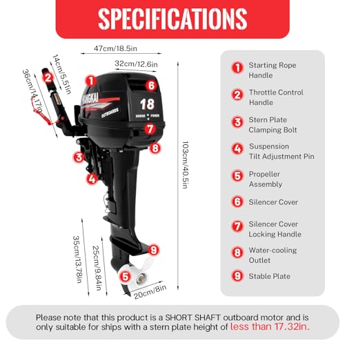DMSIDN HANGKAI 18HP 2 Stroke Gas Outboard Motor Engine