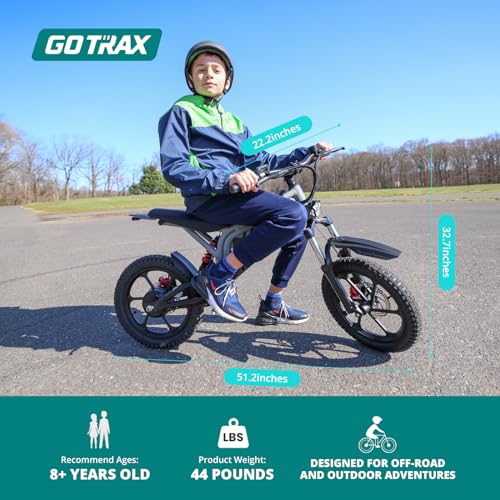 Gotrax Astra Electric Dirt Bike 16" Tires 350W Motor Dual Suspension Black