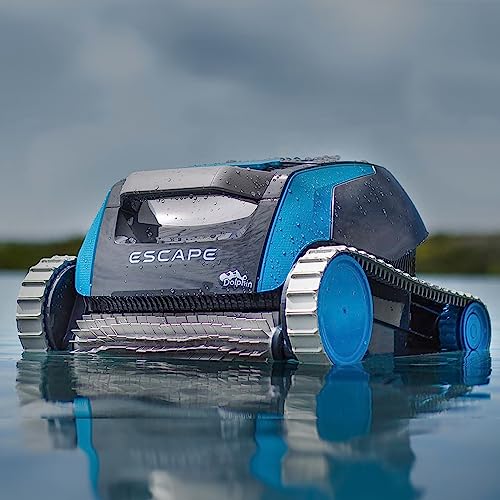 Dolphin Escape Robotic Pool Cleaner 2024 Model HyperBrush HyperGrip Tracks Smart Navigation