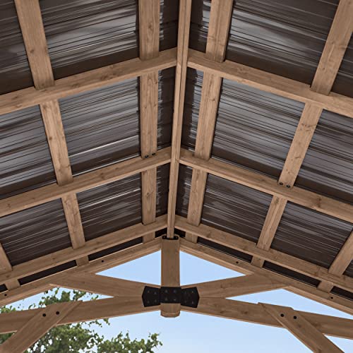Backyard Discovery Norwood 10x10 Cedar Wood Gazebo Pavilion Light Brown