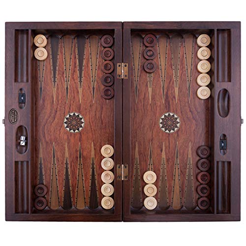 Helena Wood Art Asia Backgammon Set with Number Counter Rosewood