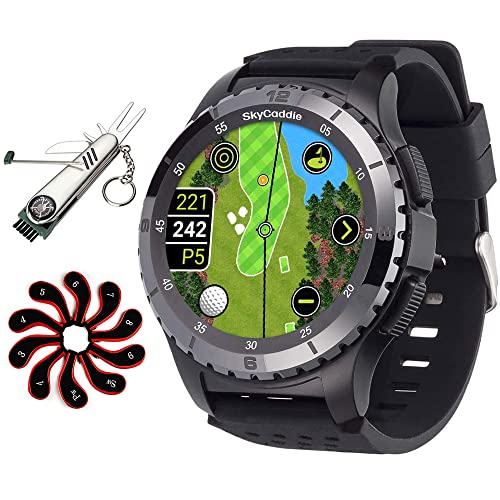 SkyCaddie LX5C Golf GPS Watch Black Bundle with Golf Tool