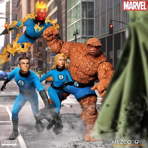 Mezco Fantastic Four One:12 Deluxe Multicoloured Action Figures Set