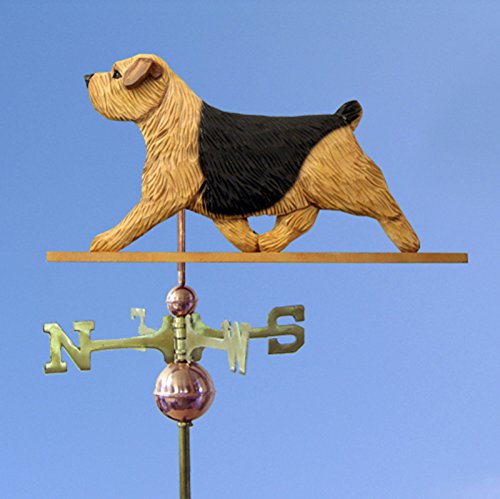 Norfolk Terrier Hand Carved & Painted Weathervane Black & Tan 22 Inch