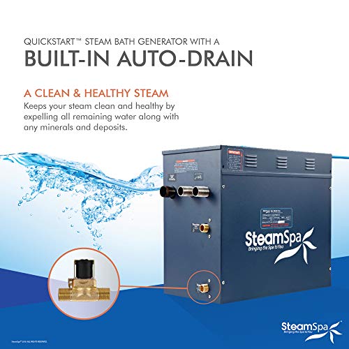 SteamSpa 10.5kW Steam Sauna Generator Executive Bundle 240V Brushed Nickel