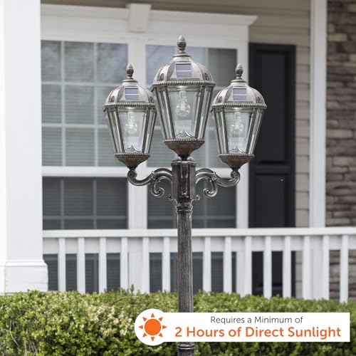 Gama Sonic Royal Bulb Solar Lamp Post Light Kit 89 Inch Weathered Bronze