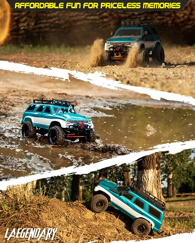 LAEGENDARY 4x4 RC Crawler Truck 1:10 Scale Blue Green Brushless